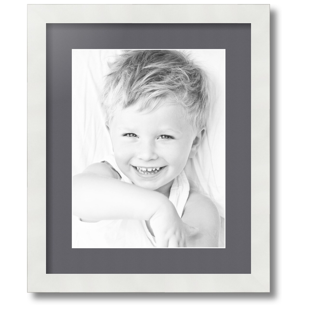 ArtToFrames Collage Photo Picture Frame with 1 - 10x13 inch Openings, Framed in White with Over 62 Mat Color Options and Regular Glass (CSM-3966-641)